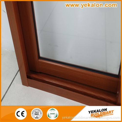 Hot Sale Red Sandalwood wood Grain Transfer Aluminum Sliding Window with Screen from China Supplier
